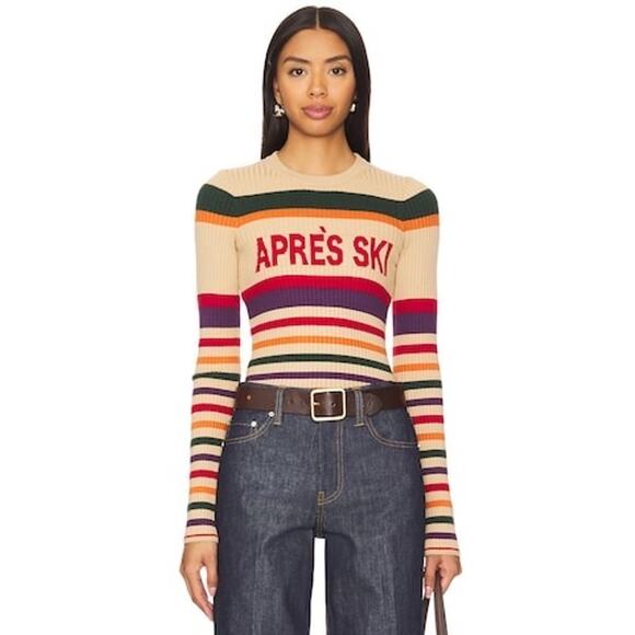 SHOW ME YOUR MUMU Slopes in Apres Ski Stripe Sweater Multi Color Sz XS - Picture 2 of 7